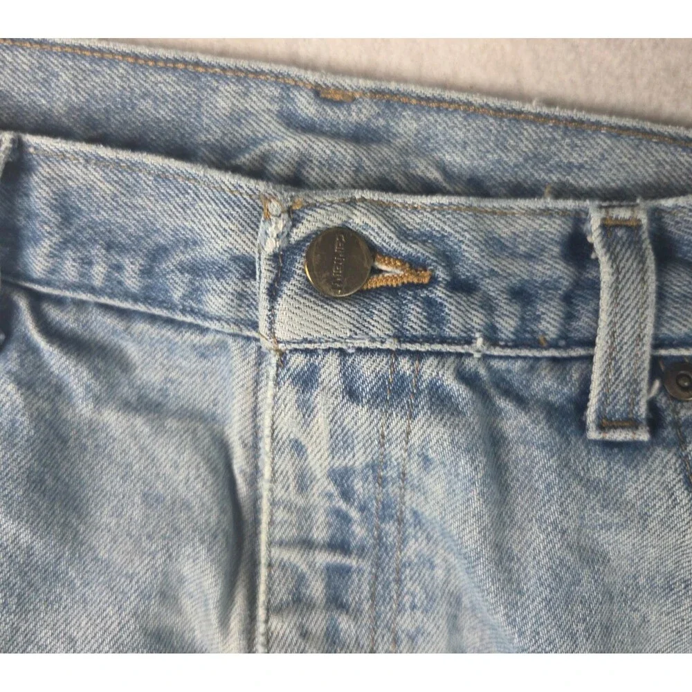 Vintage Carhartt Jeans Mens 36x28 Light Wash Distressed Workwear Denim 90s